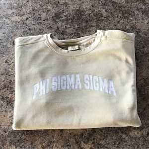 Phi Sigma Sigma Light Yellow Long Sleeve Sweatshirt Comfort Colors Large